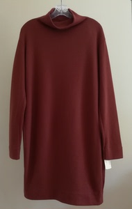 正品AGNONA 1995美金 红棕焦糖色 高级白绒纯羊绒 针织廓形连衣裙