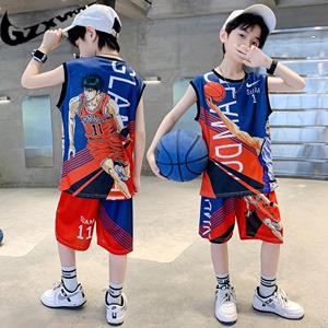 耐克顿官网儿童装男童夏装套装2023新款中大童运动篮球服短袖夏天