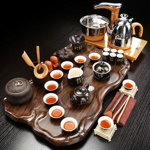 功夫茶具套装家用分体式茶盘实木茶台全自动电磁炉简约喝茶海小型