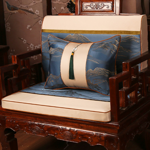 新中式红木沙发垫实木椅子家具坐垫带靠背垫四季防滑沙发套罩定制