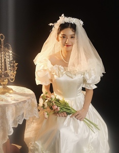 【麻瓜出租】万物自制  vintage宫廷少女复古泡泡袖摄影写真婚纱