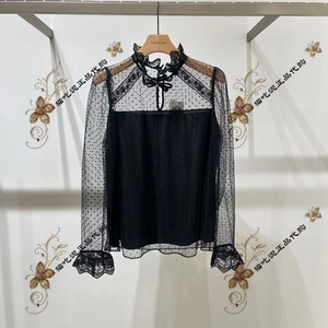 卡洛琳CAROLINE女装国内专柜正品代购2022年春衬衫蕾丝O6180606