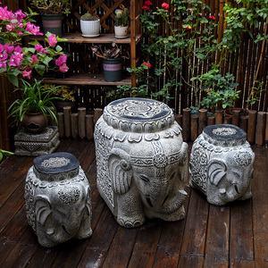 仿古大象茶桌 创意别墅庭院室外花园布置桌子 户外小院子艺术茶台