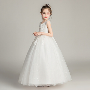 儿童礼服公主裙新款花童主持人钢琴演出服女童婚纱蓬蓬连衣裙夏款