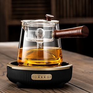 侧把蒸茶壶电陶炉煮茶器套装养生泡茶壶高硼硅玻璃茶具蒸汽壶茶炉