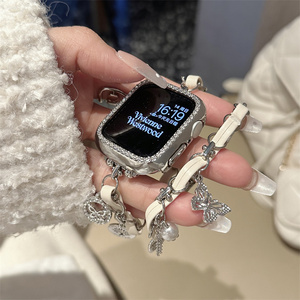 个性双圈皮质适用iwatch表带S9苹果手表带AppleWatch8/7/6/45表链