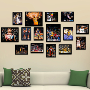 科比乔丹詹姆斯NBA篮球球星海报挂画酒吧宿舍装饰画墙壁背景墙画