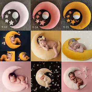 婴儿摄影辅助道具新款月亮枕帽子小星星月牙套装创意造型拍照道具