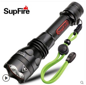 正品SupFire神火y10强光手电筒可充电远射聚光防水黄光特种兵