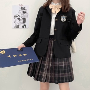 厂家直销原创jk西装外套女学生日系中长款西服学院风黑色绀色制服