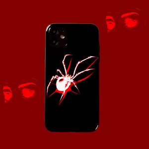 亮面暗黑蜘蛛手机壳适用iPhone14pro苹果13艺术xsmax小米12软11个性15plus创意mate60全包opporeno10小众vivo