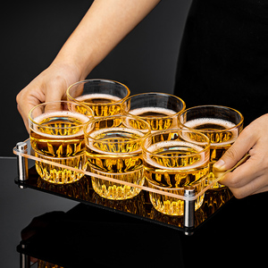 啤酒杯子家用轻奢套装威士忌酒杯小号创意KTV酒吧玻璃杯商用防摔