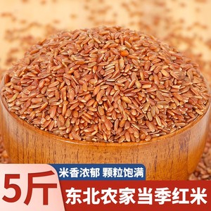 新红米东北农产品年新红米 红糙米稻花香大米农家现磨红曲米5斤