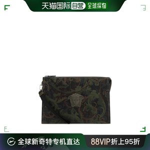 香港直邮潮奢 Versace 范思哲 男士印花皮革手包