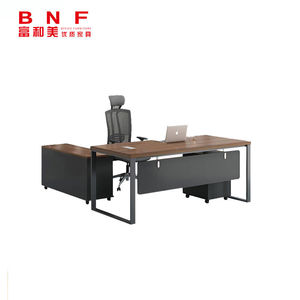富和美办公家具职员办公桌123班台1.6米深胡桃木色