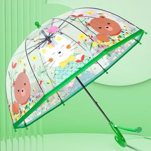 猫咪儿童雨伞透明小巧便携女孩幼儿园宝宝小学生上学长柄小号网红