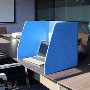 定制聚酯办公室隔音桌面屏风挡板学生书桌隔断可折叠分区吸音神器