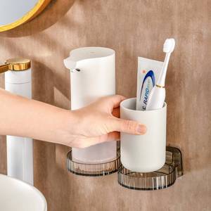 免打孔专用洗手液置物架墙面置瓶架浴室香薰牙刷杯洗手机挂壁器