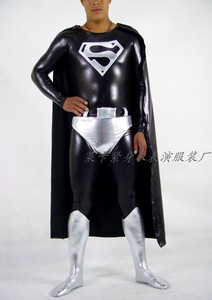 万圣节cosplay服装超人COS化表演服儿童成人涂胶超人连体紧身衣服