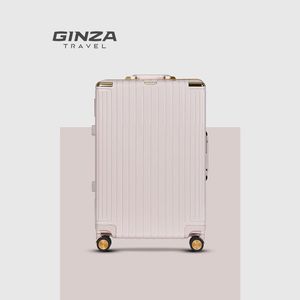 银座复古20寸行李拉杆旅行箱女高级感铝框结实耐用ins网红24寸箱