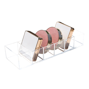透明可拆卸亚克力6格粉饼盒多功能口红指甲油化妆品桌面收纳盒