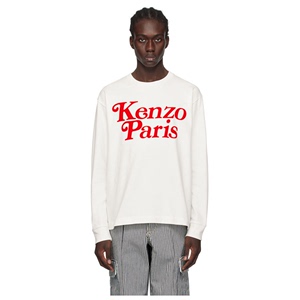 Kenzo 高田贤三 灰白色 VERDY 联名  Paris 长袖 T 恤男