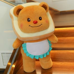 吐司面包片网红黄油小熊玩偶公仔创意毛绒玩具安抚布娃娃生日礼物