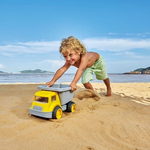 德国Hape 沙滩翻斗车 运沙车玩具车儿童玩沙挖沙工具大号戏水玩具