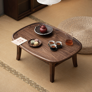 胡桃木折叠桌子长方形便携户外旅行茶几茶桌实木小户型榻榻米矮桌