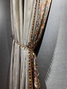 金丝线提花奢华美式地中海风格设计感遮光窗帘2024新款拼接成品帘