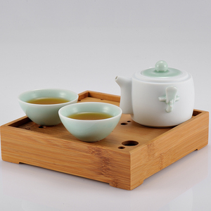 古婺窑火青陶瓷茶具一壶两杯户外旅行便携式随手泡茶具套装快客杯