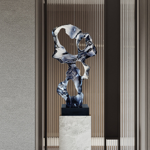现代酒店大堂太湖石雕塑透明树脂桌面摆件创意装置艺术品抽象装饰