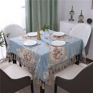 欧式正方形桌布台布盖布家用方桌布四方餐桌布艺八仙桌麻将桌桌布