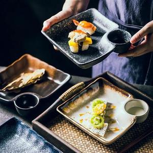 日式平盘陶创意小碟菜盘子早餐盘西餐盘家用饺子盘瓷盘带餐厅餐。