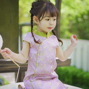 旗袍女童夏季新款中式改良小女孩宝宝优雅高级感演出礼服儿童汉服