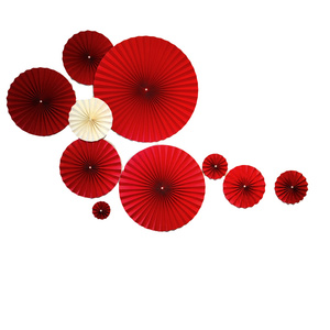 喜庆花束折纸圆形扇花装饰摄影红色婚礼布置道具花形装饰折叠扇子