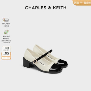 【618狂欢节】CHARLES&KEITH女鞋CK1-60580280一字带粗跟玛丽珍鞋