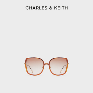 CHARLES&KEITH春夏墨镜CK3-51280499大框方形金属框太阳眼镜女