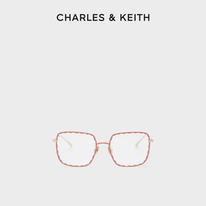CHARLES&KEITH春夏墨镜CK3-71280456波浪纹方形太阳眼镜