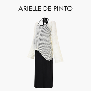 法国 ARIELLE DE PINTO孕妇装夏季针织防晒衫黑色连衣裙两件套