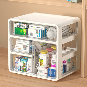 药箱家庭装抽屉式药品药物收纳柜家用医药箱小药盒大容量收纳盒子