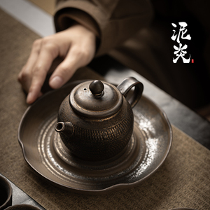 铁锈釉茶壶复古手工泡茶壶家用单壶陶瓷功夫茶具过滤茶壶中式茶壶