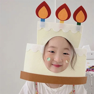韩国蛋糕头套 生日礼物盒子 面具 派对拍照道具 舞台表演装扮用品