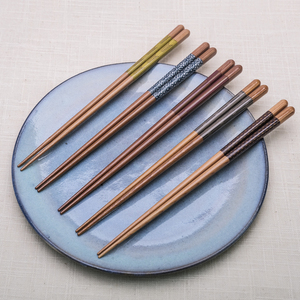 日本进口筷子高档家用实木原木尖头防霉防滑石田日式洗碗机筷可用