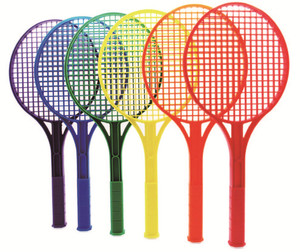 格乐普六色塑料网球拍组合儿童体育运动抛接球室内外互动玩具