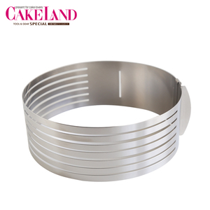 日本进口CakeLand不锈钢圆形蛋糕分层器/切片器 15 18cm蛋糕使用
