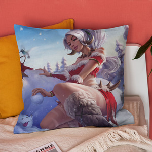 英雄联盟豹女狂野女猎手奈德丽同款抱枕双面定制靠垫午睡枕头礼物