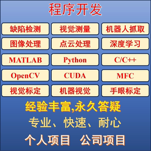 图像处理/3D视觉/软件开发/C++/Matlab/Python/Opencv