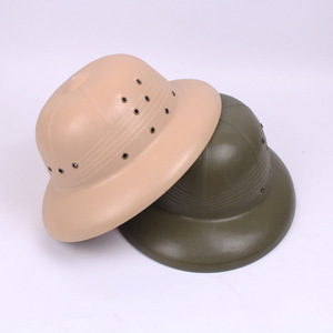 新款越南帽将军帽加厚塑料透气防雨盔帽户外安全头盔中山帽飞碟帽
