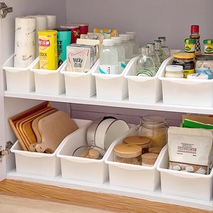 桌面收纳盒水槽橱柜内抽屉式杂物整理置物塑料厨房台面桌上零食筐
